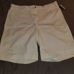White walking shorts